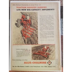 Allis Chalmers Vintage Tractor Ad 1956 Traction Boost Farming